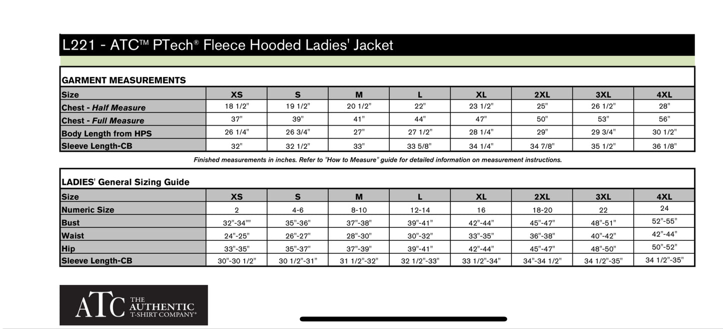 CICU Ladies ATC PTECH Fleece Hooded Jacket