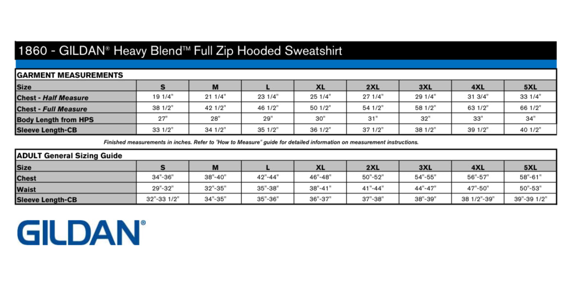 Adult Gildan Zip Up Hoodie