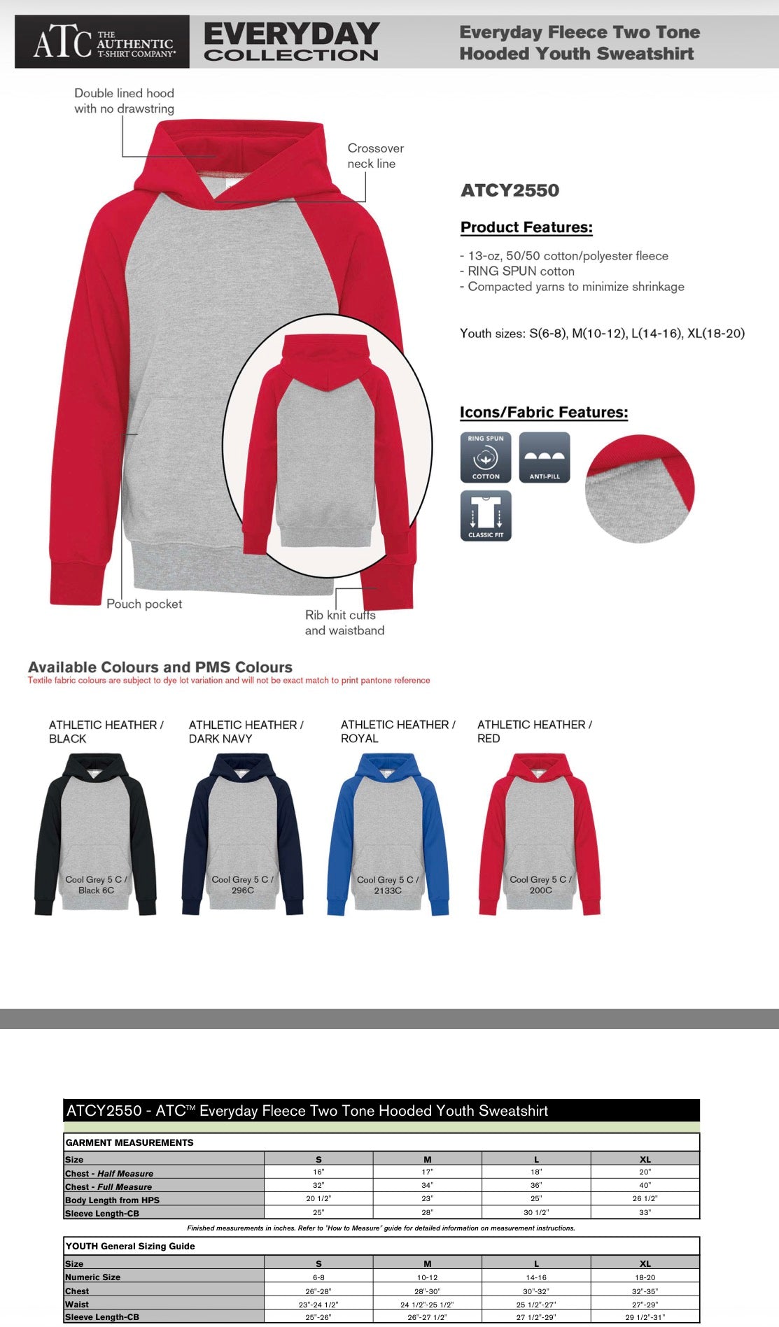 ATC Youth Two Tone Hoodie