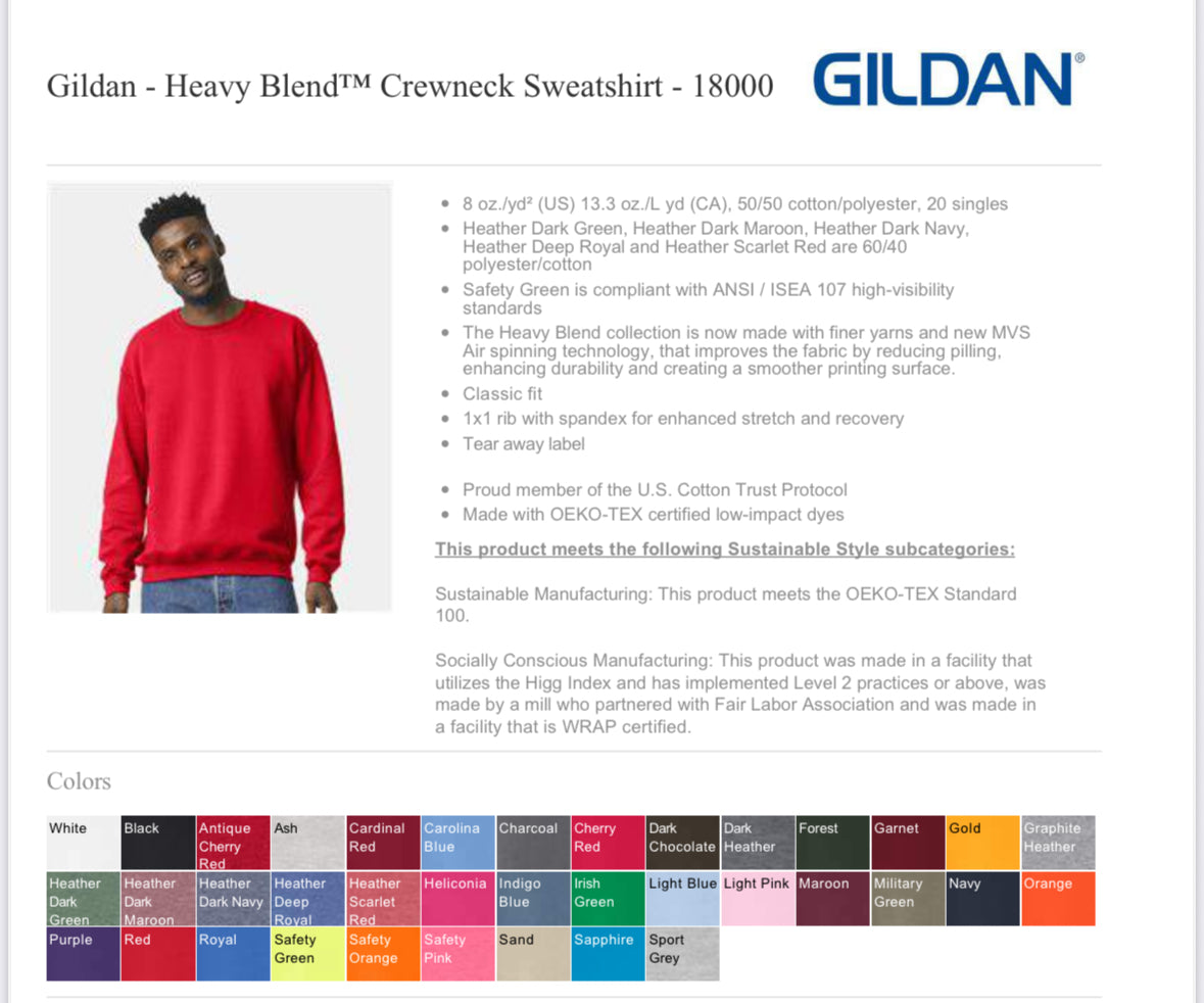 Adult Gildan Crewneck Sweater