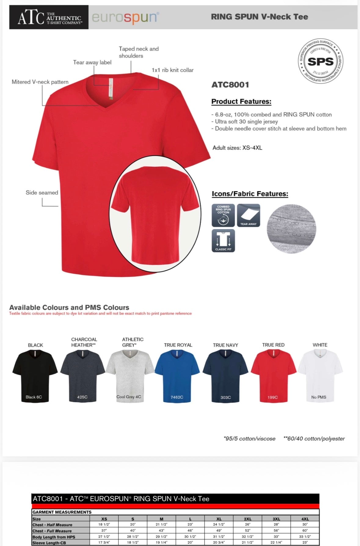 ATC Unisex Vneck tee