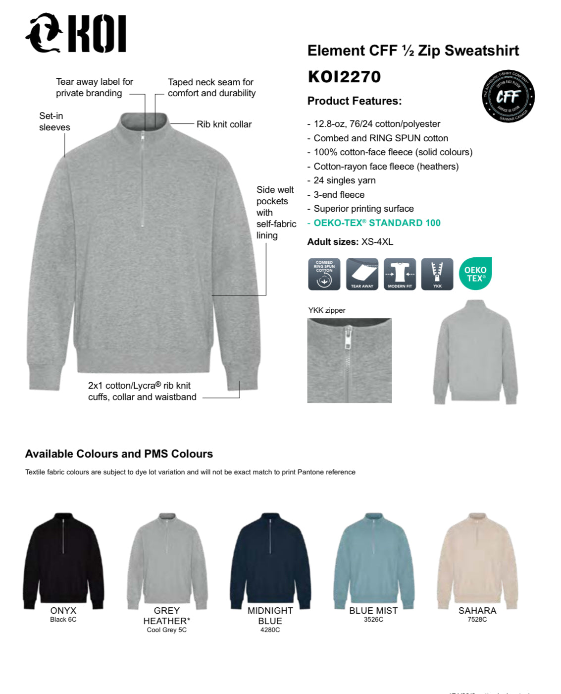CICU Koi Half Zip with pockets