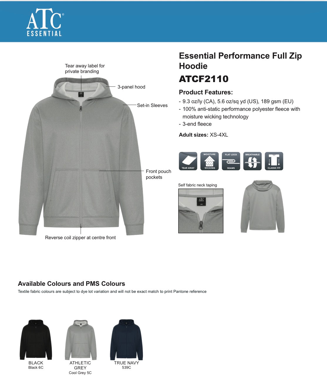 Adult ATC Performance Polyester Hoodie (CKS)