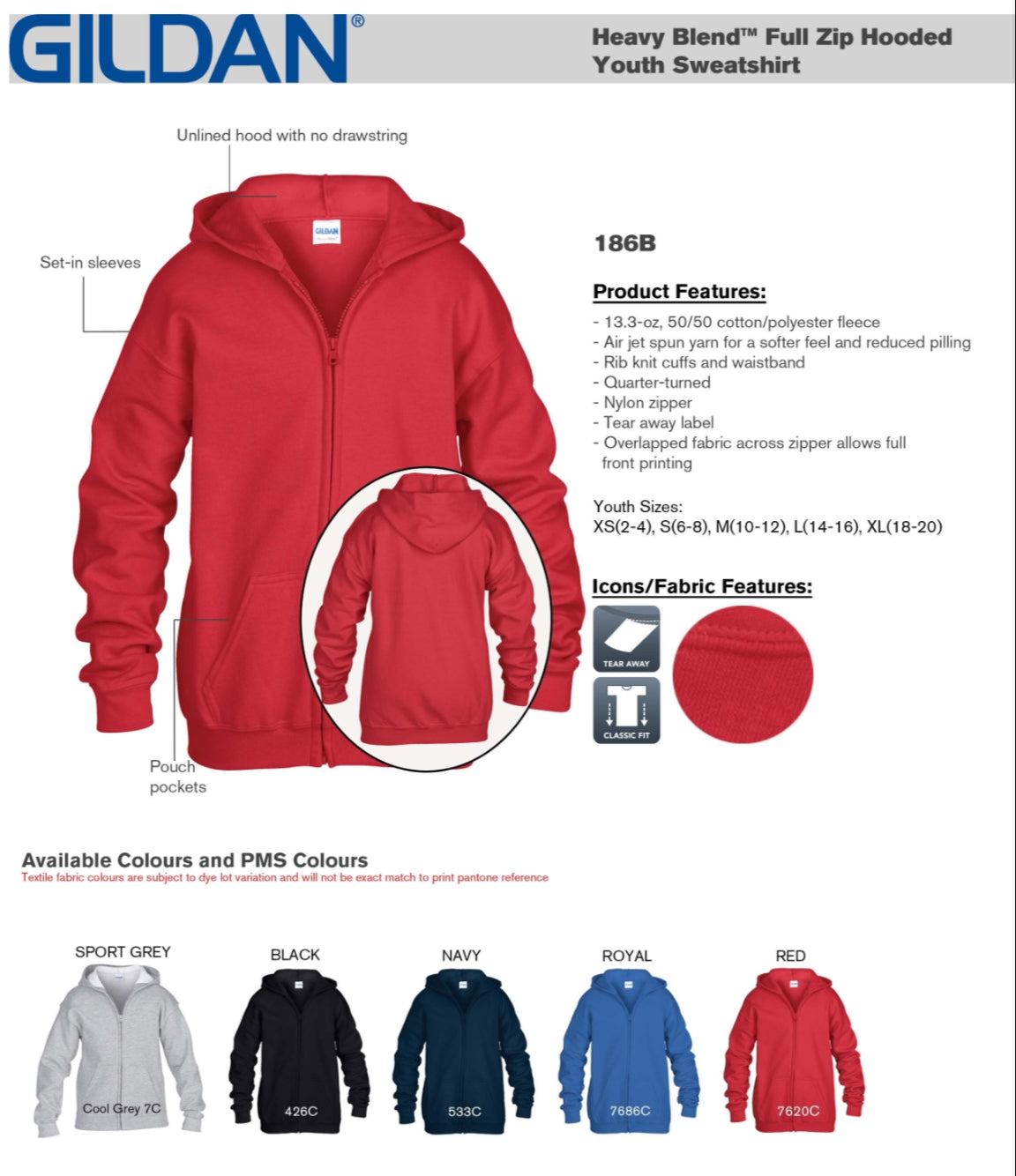 Youth Gildan Zip Up Hoodie (CKS)